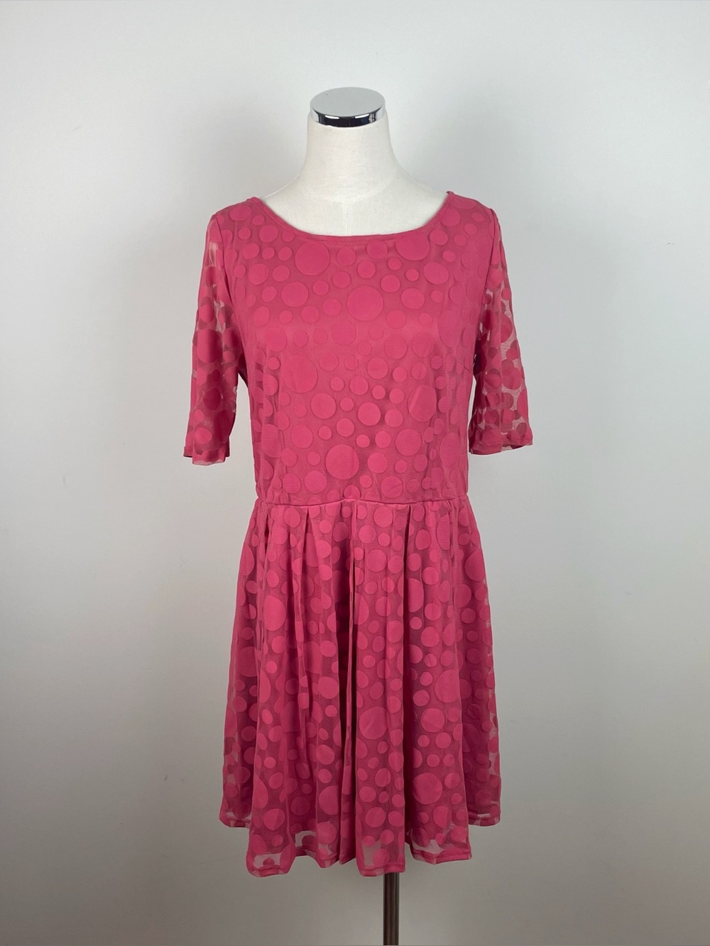 LC Lauren Conrad Pink Polka Dot Tulle Dress Women Size 14